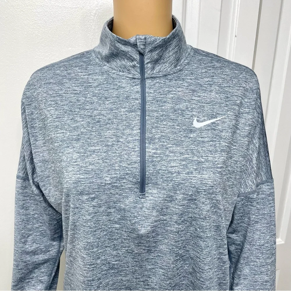 Nike Women's Dry Element Running Top Gray Heather Long Sleeve Size M - Picture 3 of 12